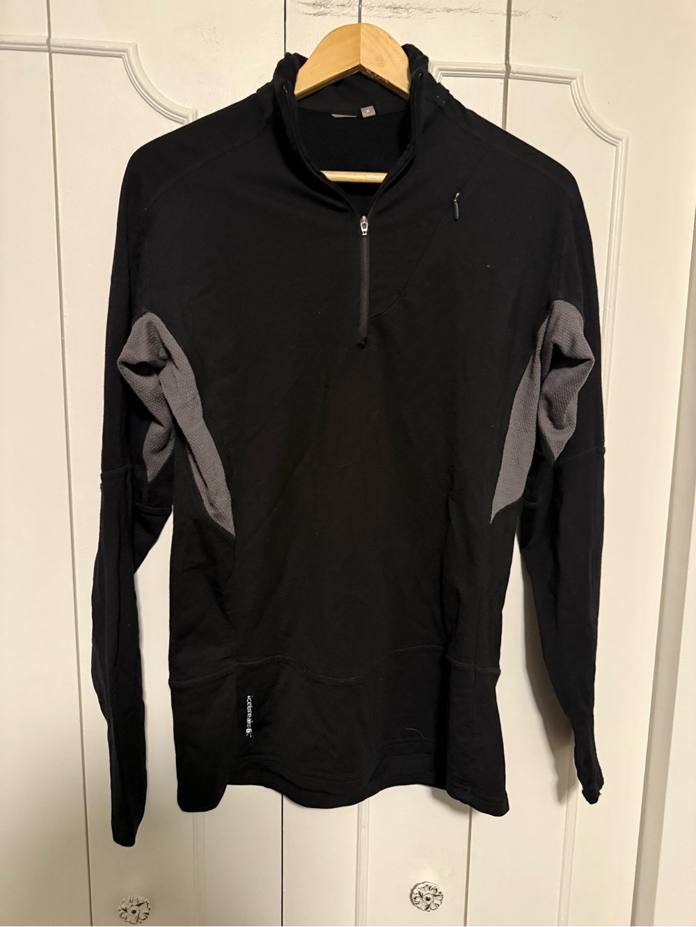 Icebreaker Black Zip-Front Merino Top
